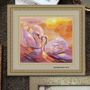 清晨的天鹅十字绣2022新款自己绣手工小件印花心心相印情侣婚房