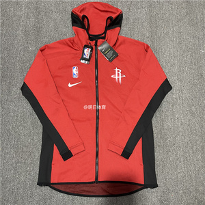 耐克/nike nba火箭队showtime球员版出场服男连帽外套at8465-657