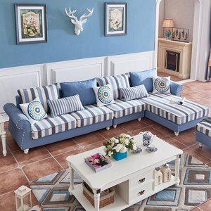 地中海风格家具布艺沙发组合客厅整装田园风小户型美式可拆洗新款