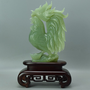 天然精品岫玉公鸡摆件手工雕刻辽宁岫岩玉十二生肖客厅装饰玉雕品