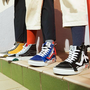 vans黑白解构sk8-hi cap范斯黄灰高帮拉链男女滑板鞋 vn0a3wm16bt