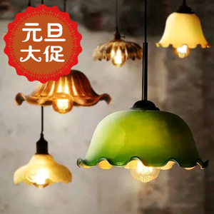 灯具中式复古怀旧老上海民国单头餐厅吧台漫咖啡店玻璃灯罩吊灯