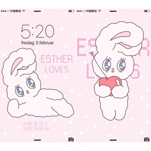 陈先森 97粉色韩国chuu esther kim兔子 自画高清手机壁纸 ai素材