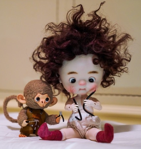 qbaby假发小布blythe头发马海毛小卷毛娃发超级爆炸头炸毛泡面卷