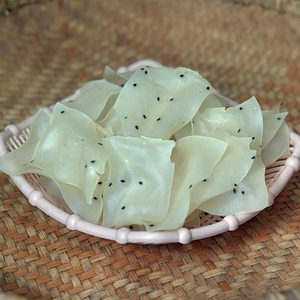 湖南耒阳特产手工制白米粉皮 黑芝麻烫皮 巴斯干粉皮 500g