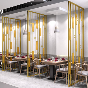 餐厅饭店铁艺屏风烧烤火锅店现代围栏卡坐护栏包箱镂空过道隔断珊