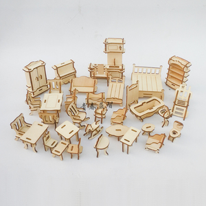 包邮儿童益智模型DIY小家具 3D立体拼装迷你家私套装手工玩具摆件