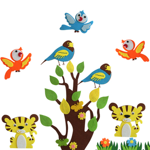 幼儿园教室环境布置材料无纺布立体小鸟卡通昆虫动物墙贴环创用品