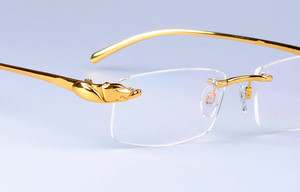 正品卡迪亚纯钛眼镜框男款超轻豹子头无框近视眼镜架男商务光学镜
