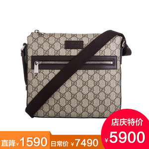 【店庆特价】gucci/古奇男士单肩包 古驰经典款男包斜挎包406410图片