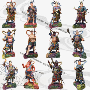 十二将军神像 树脂玻璃钢 庭院供奉 生漆脱胎 12神将铜雕木雕摆件