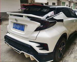 适用于丰田chr奕泽改装运动t款双层尾翼定风翼izoa改装碳纤维中翼