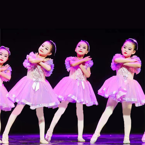 六一儿童演出服蓬蓬裙女童粉色纱裙幼儿园合唱舞蹈服公主裙表演服
