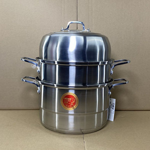 潮宝钢铁侠304不锈钢三层汤蒸锅家用特厚特高复底燃气电磁炉通用