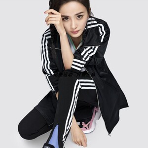 adidas/阿迪达斯三叶草杨幂同款秋冬女子高领拉链夹克外套 dh4234