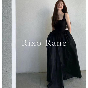 法国Rixo Rane 落落大方⭐黑色气质吊带连衣裙女夏收腰显瘦长裙子