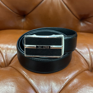 路卡迪龙专柜正品男士黑色头层牛皮商务自动扣皮带腰带370225301