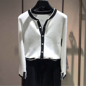 正品哥弟新款女装专柜代购2021春秋季羊毛针织开衫短外套上衣百搭