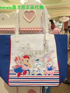 上海迪士尼国内代购 达菲熊雪莉玫星黛露牛仔风手提包单肩妈咪包
