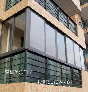 深圳凤铝合铝合金封闭阳台落地推拉窗断桥铝窗平开窗中空钢化玻璃