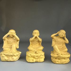 8012人付款淘宝朱砂办公室职场桌面小摆件三勿小和尚不看不听不说勿说