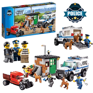 城市系列警察警犬突击队警车追捕抓小偷儿童益智拼装积木男孩玩具