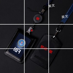 jc执勤工作牌定制易拉扣挂绳政府部门行政单位卡套