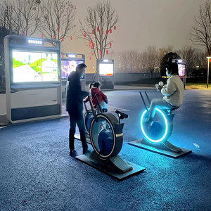 AI虚拟骑行动感蜗牛单车智慧公园项目发电单车互动竞速游乐设备