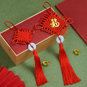 中国结挂件挂平安扣红色福字特色手工艺品家居室内喜庆装饰平安结