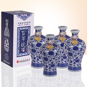 【厂家直销】安徽皖酒集团41度百年皖酒天青青花瓷450ml四瓶箱装