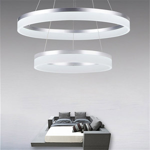 简约现代LED圆圈吊灯亚克力客厅卧室餐厅环形吊灯创意个性艺术灯