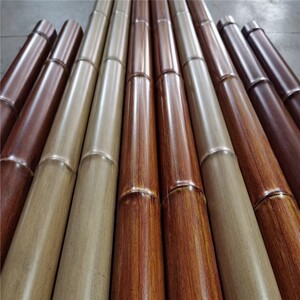 不锈钢竹节管热转印木纹护栏竹篱笆栅栏装饰户外仿真竹子镀锌钢管