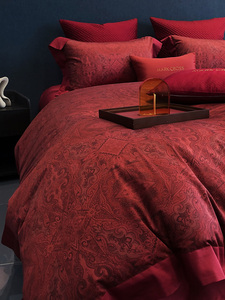 巴洛特 | 四件套100支长绒棉全棉纯棉简欧式红色结婚房床上用品