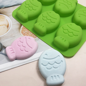 6连卡通小鱼硅胶模具巧克力慕斯冰激凌烘焙工具DIY手工皂模蜡烛模