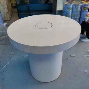 烤漆体验桌圆形体验台手机数码指纹锁中岛台刷脸机银行数码展示柜