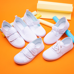 新升级面料纯白布鞋儿童小白鞋幼儿园男童女童舞蹈鞋小学生白球鞋