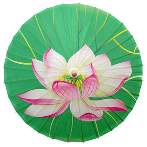 江南油纸伞绿色荷花舞蹈伞个性手工雨伞装饰伞防雨古代走秀竹伞