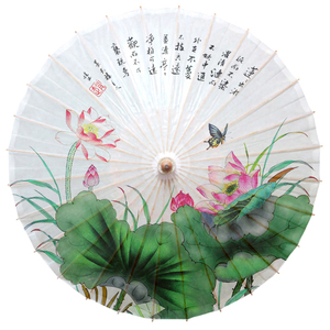 泸州油纸伞古典手绘荷花全穿满穿伞高档礼品收藏品防雨复古雨伞