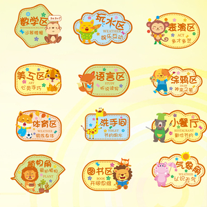 幼儿园区域角布置墙贴班级文化墙装饰墙纸自粘贴纸教室贴画标识贴