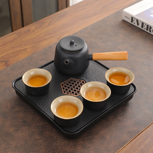酒店功夫茶具一壶两二杯简易小套装宿舍个人专用日式侧把单泡茶壶