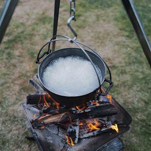 uniflame日本户外重铁锅露营野餐炊具不锈钢手提煮锅支架汤锅进口