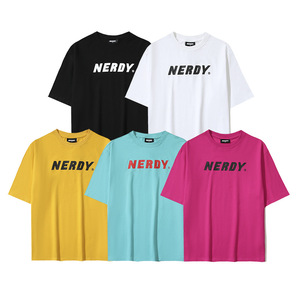 韩国潮牌nerdy字母印花糖果色ins女团爱豆短袖男女情侣t恤夏