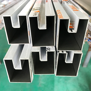 不锈钢玻璃固定卡槽 边框玻璃固定包边边条卡口u型槽凹槽凹形折板