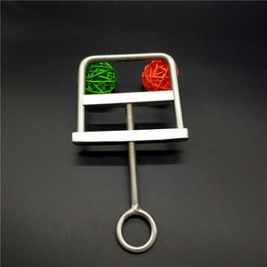 成人玩具不锈钢阴囊枷挤压器虐阳刑具另类玩具睾丸金属夹具虐蛋蛋