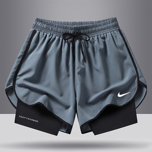 Nike耐克冰丝运动短裤男跑步三分裤速干薄款透气内衬假两件健身夏