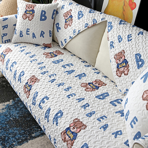 纯棉四季通用沙发垫现代简约防滑布艺坐垫卡通全棉可爱扶手巾盖布