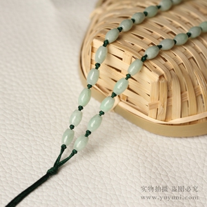 源饰界天然a货翡翠米珠手工编织挂绳玉石专用珠链项链挂绳