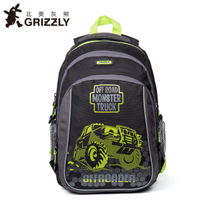 grizzly小学生儿童书包男1-4年级护脊减负双肩包卡通6-12周岁背包