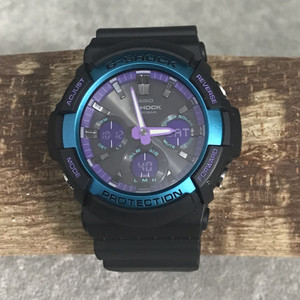 卡西欧g-shock手表男女紫屏太阳能ga-800bl-1a gas-100bl 100g
