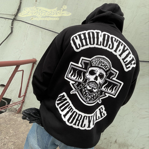 哈雷匪帮机车卫衣街头运动帽衫cholostyle 原创 可定制logojc028